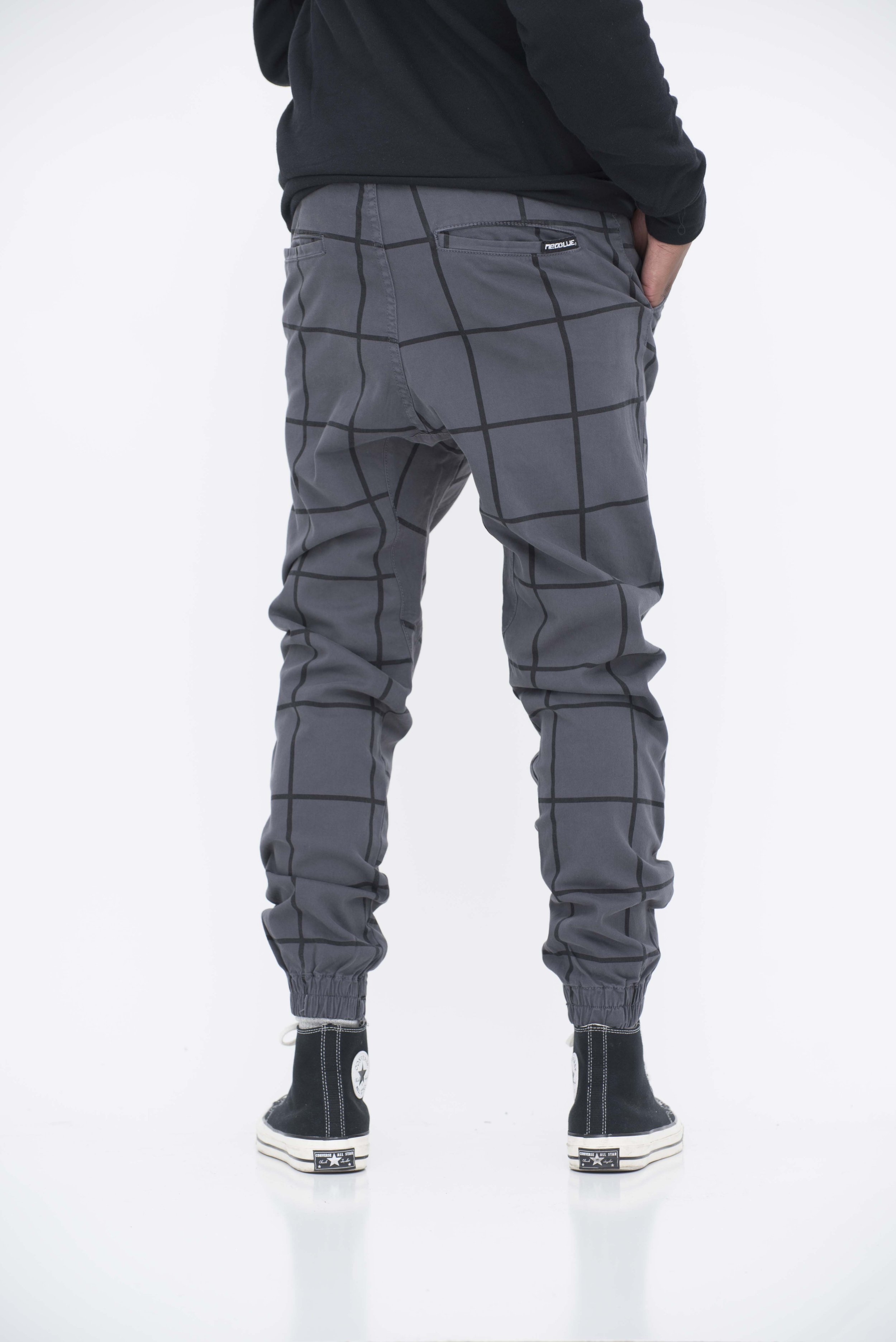 Checkered Jogger Pants Neo Blue